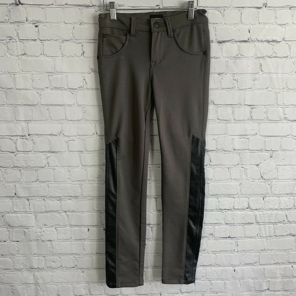 Hudson Girls Jeggings Skinny Leg Size 14 Faux Leather Trim